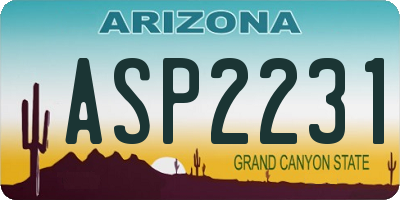 AZ license plate ASP2231