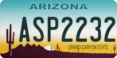 AZ license plate ASP2232