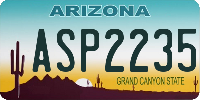 AZ license plate ASP2235