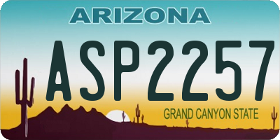 AZ license plate ASP2257