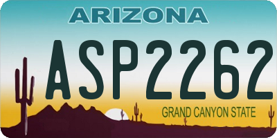 AZ license plate ASP2262