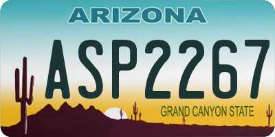 AZ license plate ASP2267