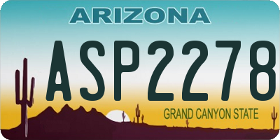 AZ license plate ASP2278