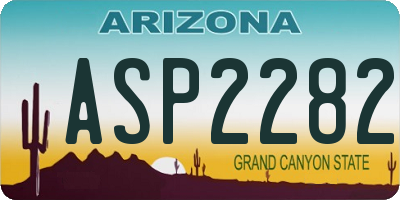 AZ license plate ASP2282