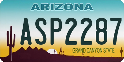 AZ license plate ASP2287