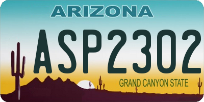AZ license plate ASP2302