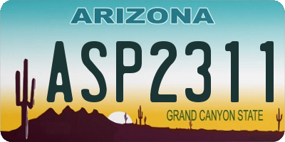 AZ license plate ASP2311