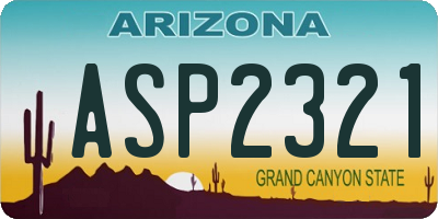 AZ license plate ASP2321