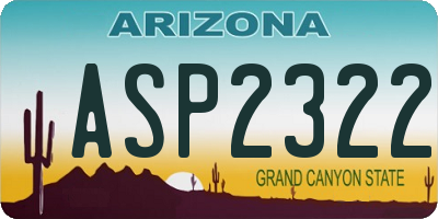 AZ license plate ASP2322