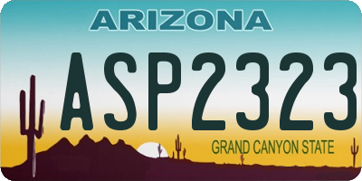 AZ license plate ASP2323