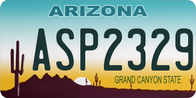 AZ license plate ASP2329