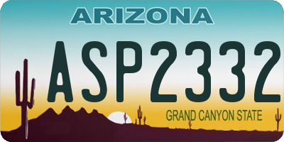 AZ license plate ASP2332