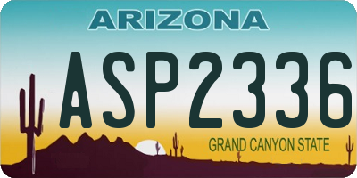 AZ license plate ASP2336