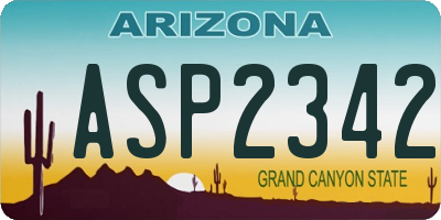 AZ license plate ASP2342