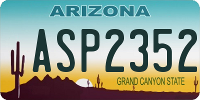 AZ license plate ASP2352