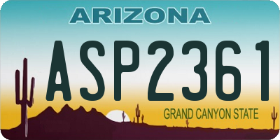 AZ license plate ASP2361