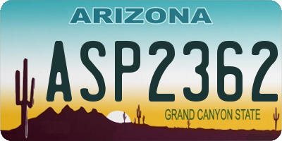AZ license plate ASP2362