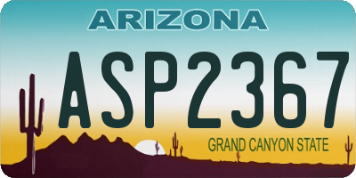 AZ license plate ASP2367