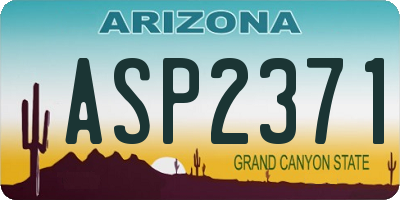 AZ license plate ASP2371