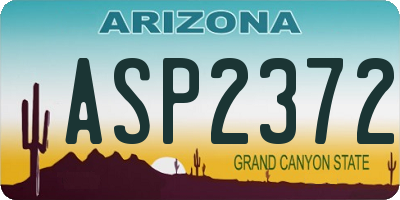 AZ license plate ASP2372