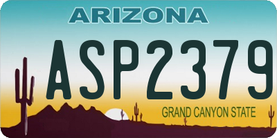 AZ license plate ASP2379