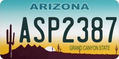 AZ license plate ASP2387
