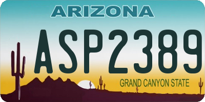 AZ license plate ASP2389