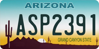 AZ license plate ASP2391