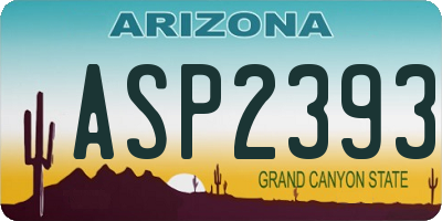 AZ license plate ASP2393