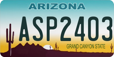 AZ license plate ASP2403