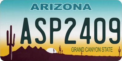 AZ license plate ASP2409
