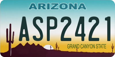 AZ license plate ASP2421
