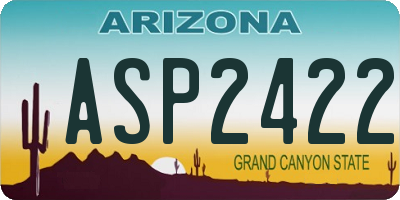 AZ license plate ASP2422