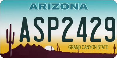 AZ license plate ASP2429