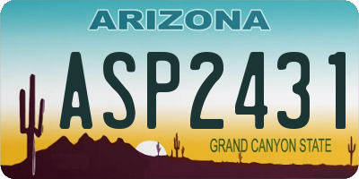 AZ license plate ASP2431