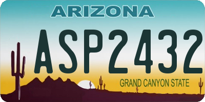 AZ license plate ASP2432