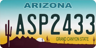 AZ license plate ASP2433