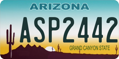 AZ license plate ASP2442