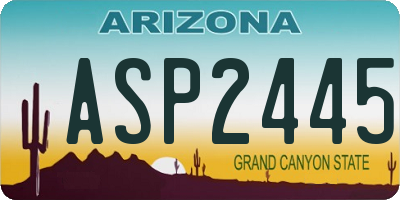 AZ license plate ASP2445