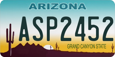AZ license plate ASP2452