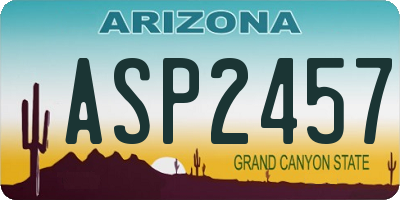 AZ license plate ASP2457