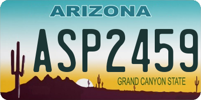 AZ license plate ASP2459