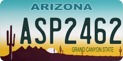 AZ license plate ASP2462