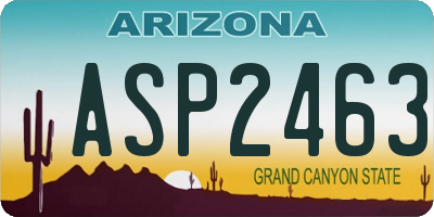 AZ license plate ASP2463