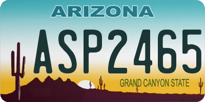 AZ license plate ASP2465