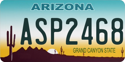 AZ license plate ASP2468