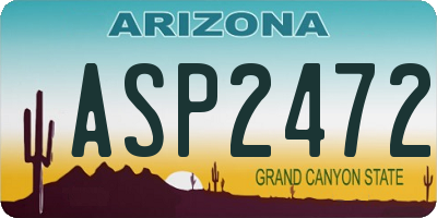 AZ license plate ASP2472