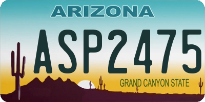 AZ license plate ASP2475