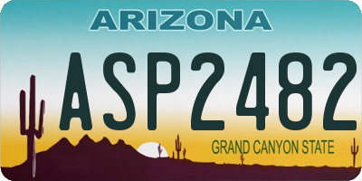 AZ license plate ASP2482