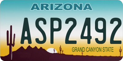 AZ license plate ASP2492